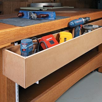 Easy Workbench Storage & Board Jack Using Shelf Standards