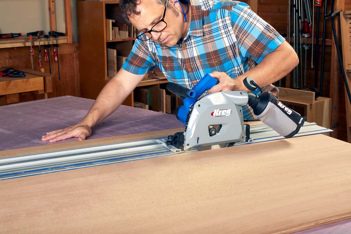 kreg track saw moving in straight