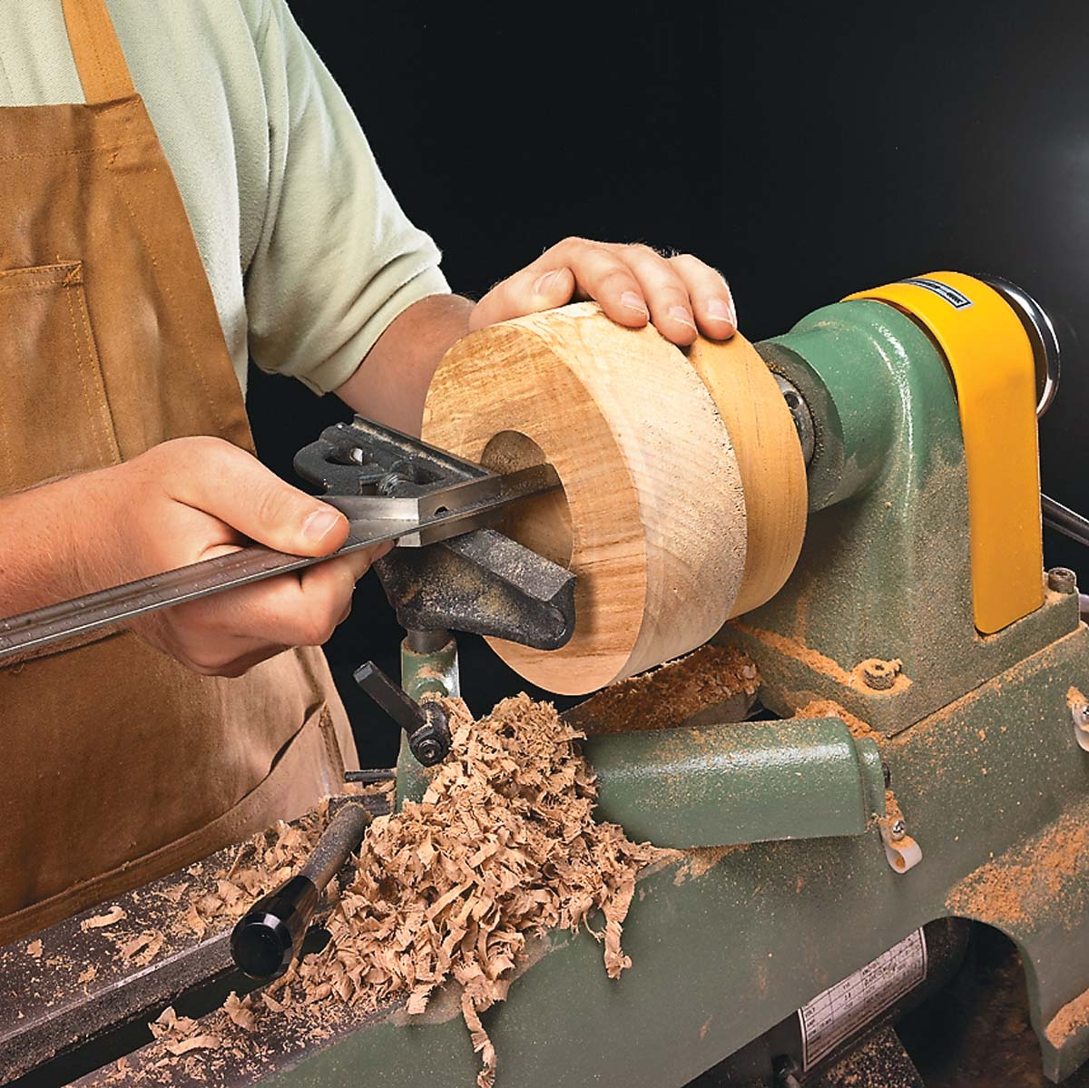 using combination square to check depth of hollowed out center