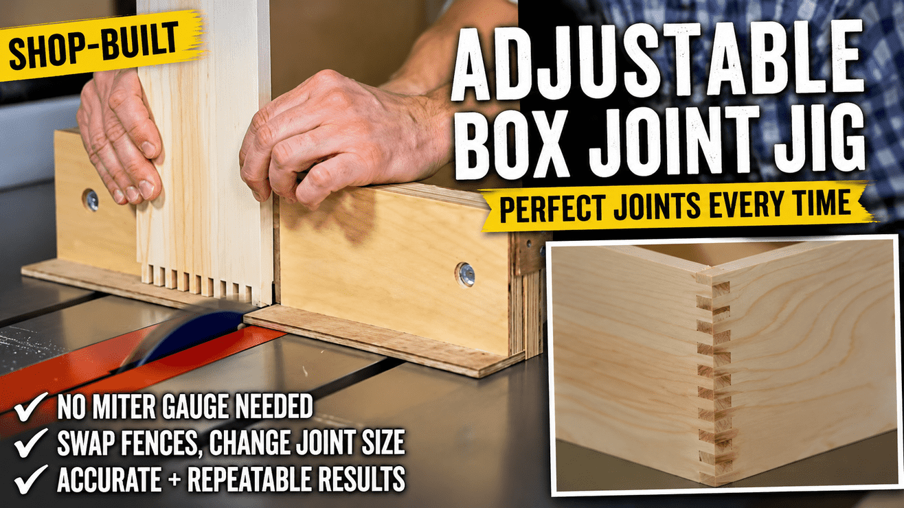 Adjustable Box Joint Jig for the Table Saw | Video