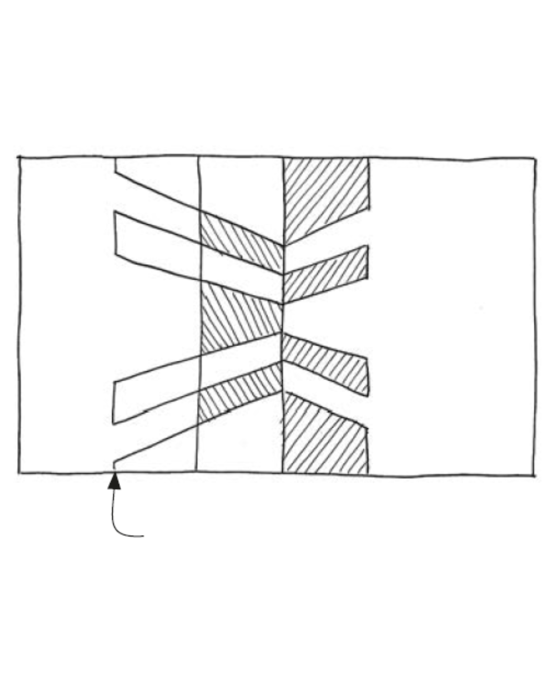 joinery illustration of double sunrise dovetail