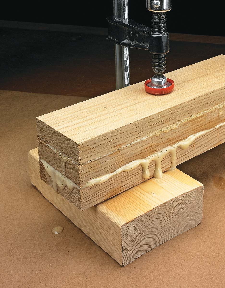 Polyurethane glue foaming between multiple pieces of wood