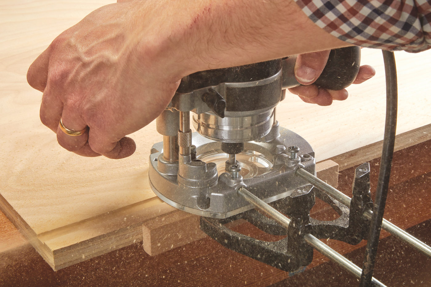 Image of mortise using edge guide