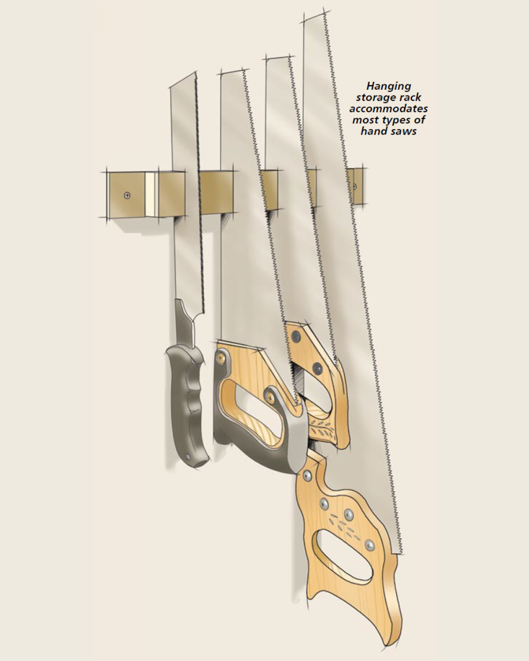illustration of hand saw rack
