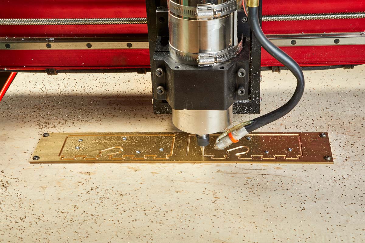 CNC cuting pattern in brass