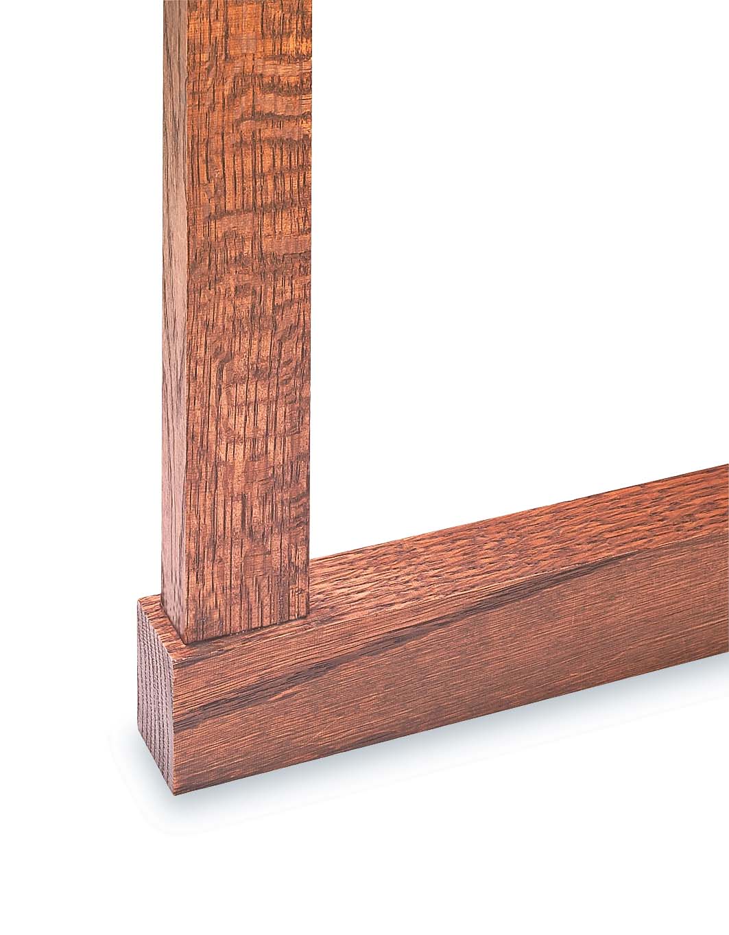 joint of wood frame with an even coat of finish