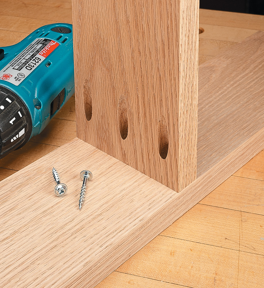 pocket screws in drawer with false front