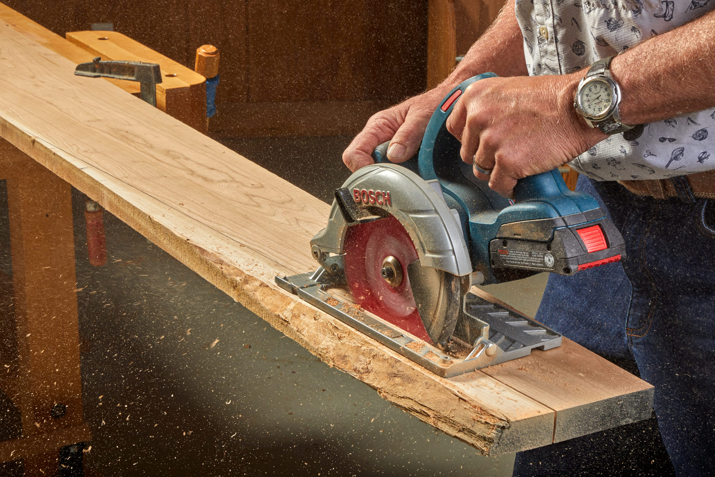 cutting with circular saw to match continous grain