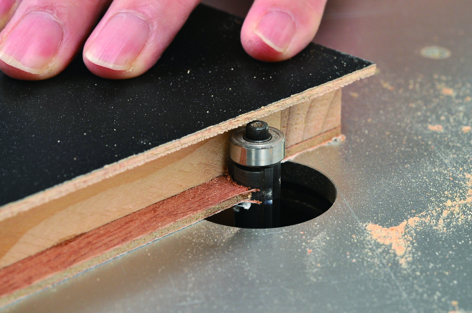 image of flush trimming with router bit