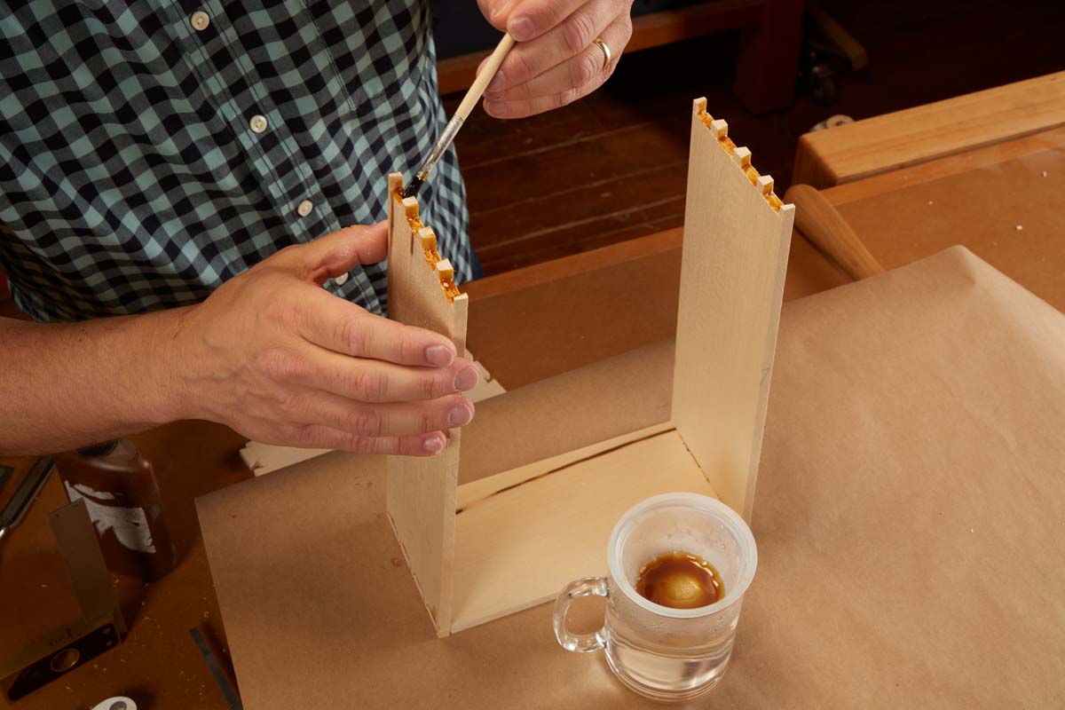 gluing opposite tail board ends