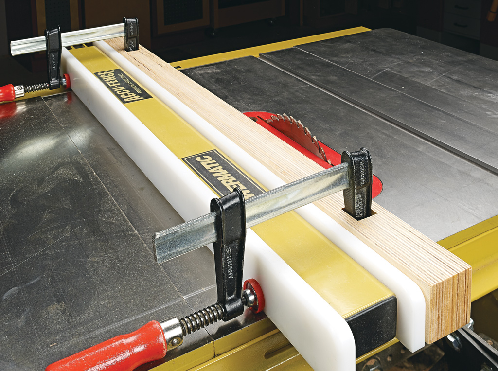 shop made table saw fence