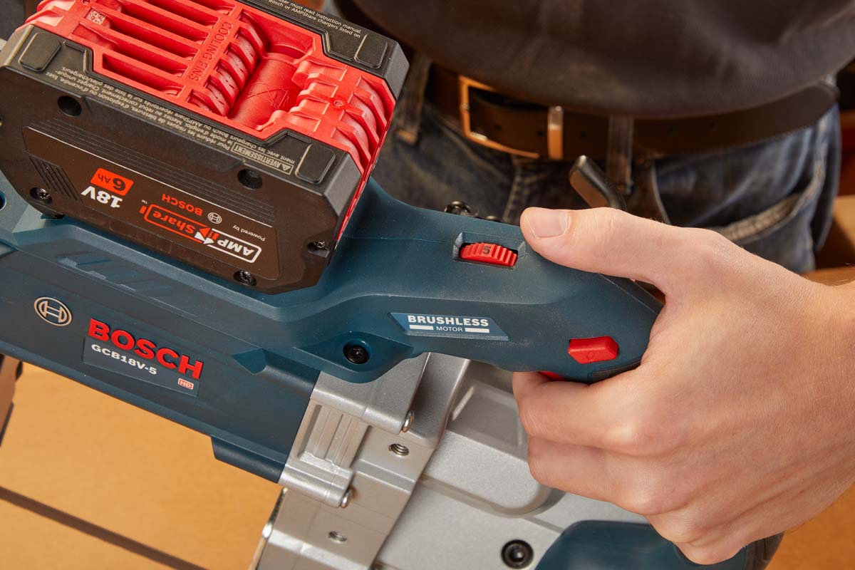 close up of speed control of BOSCH DEEP-CUT BAND SAW