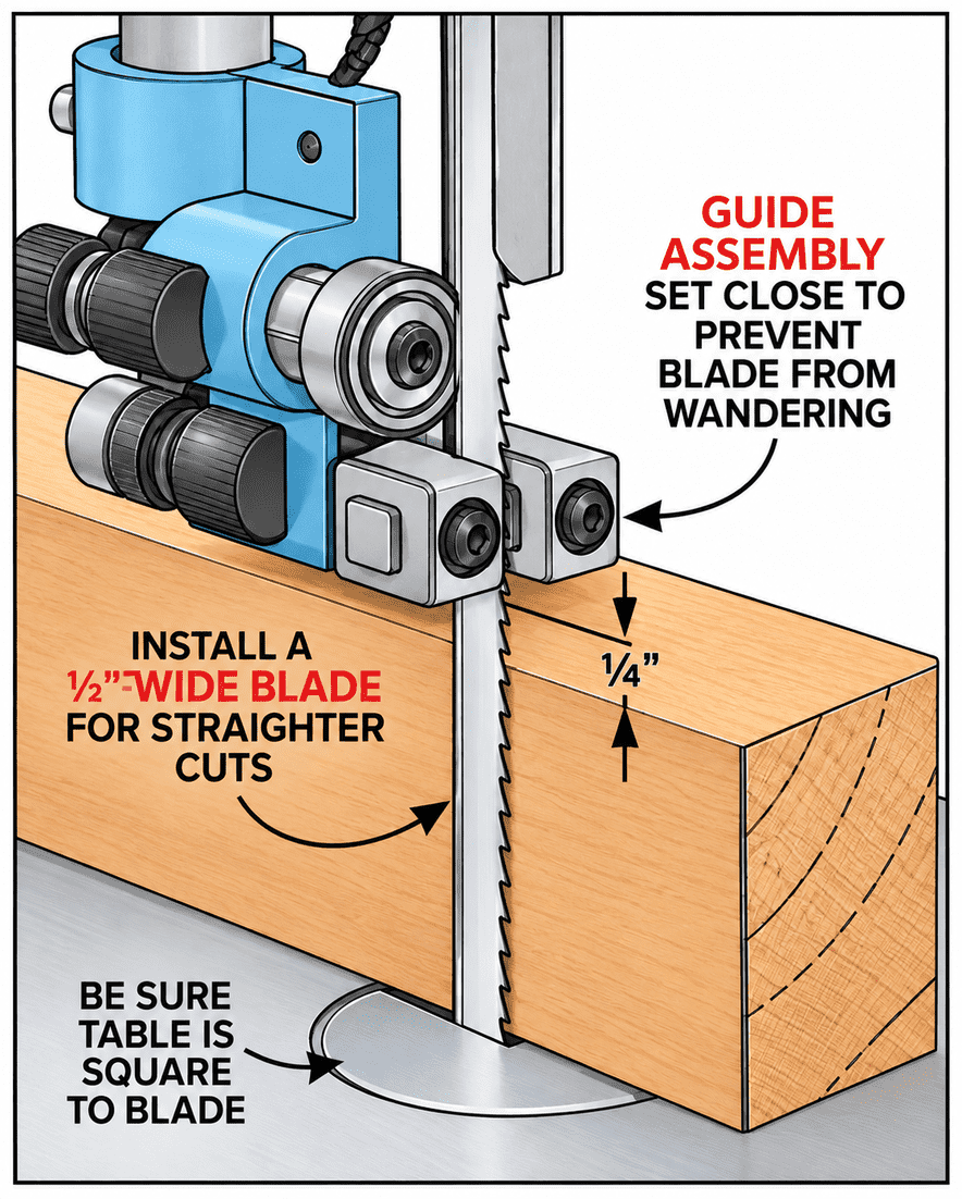 Bandsaw Guide Assembly Setup