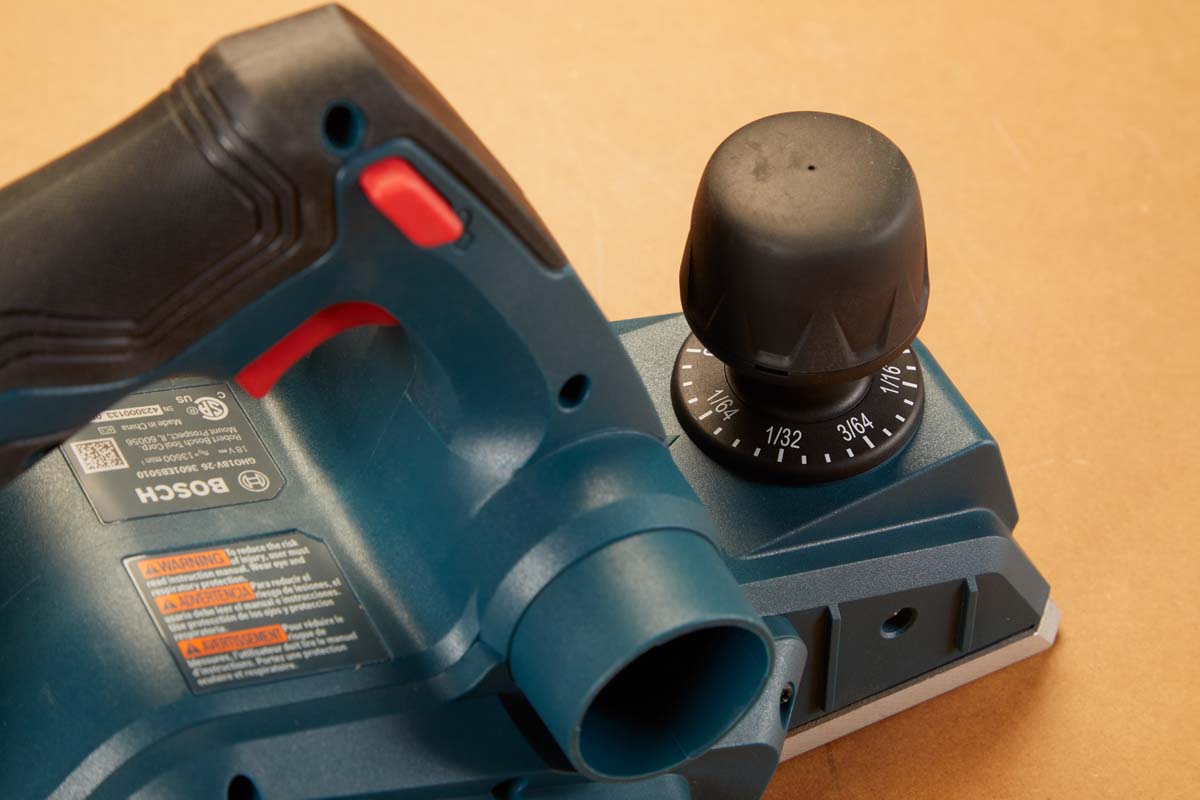 BOSCH 18V CORDLESS PLANER depth adjustment dial