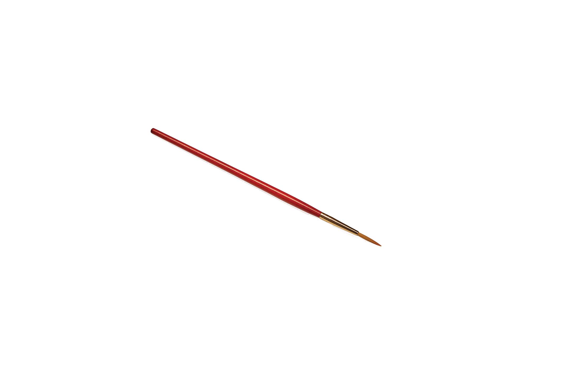 A small red painted wood liner brush for detailing