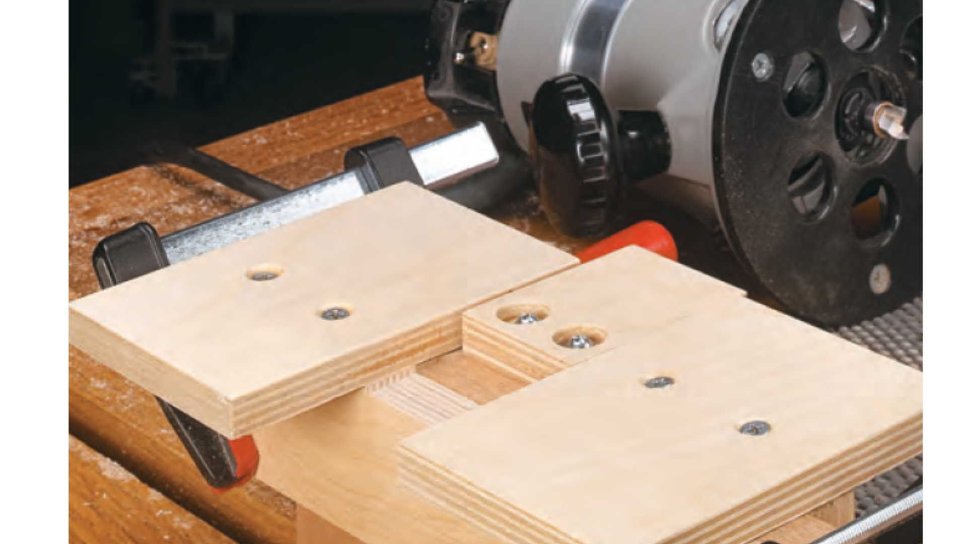 Image of DIY template using dado cleanout bits