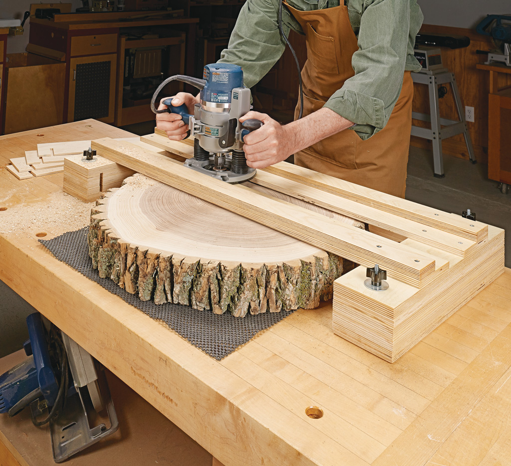 router sled to flatten large slabs