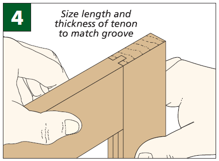 figure 4 shows to test the fit of the tenon
