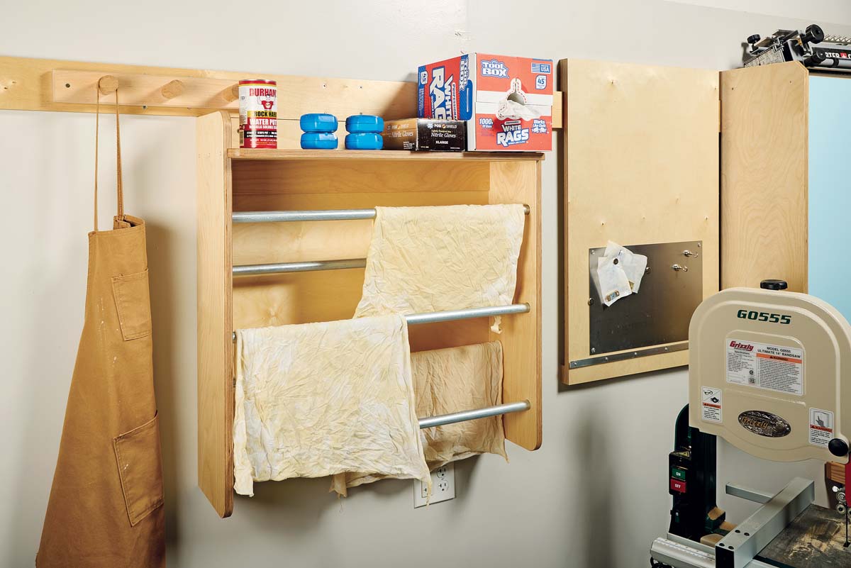 DIY Finishing Rag Drying Rack for the Workshop