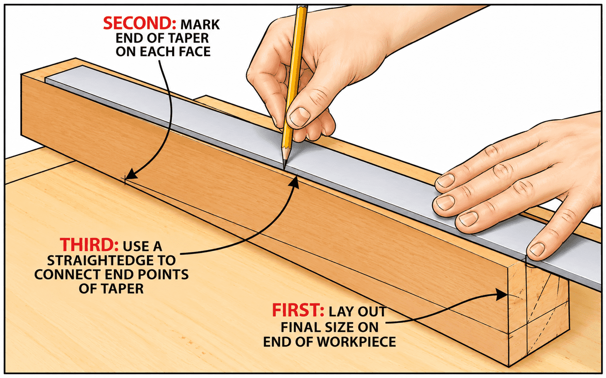Woodworking Taper Layout