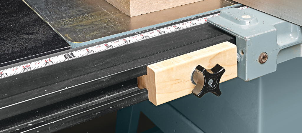 shop made table saw fence