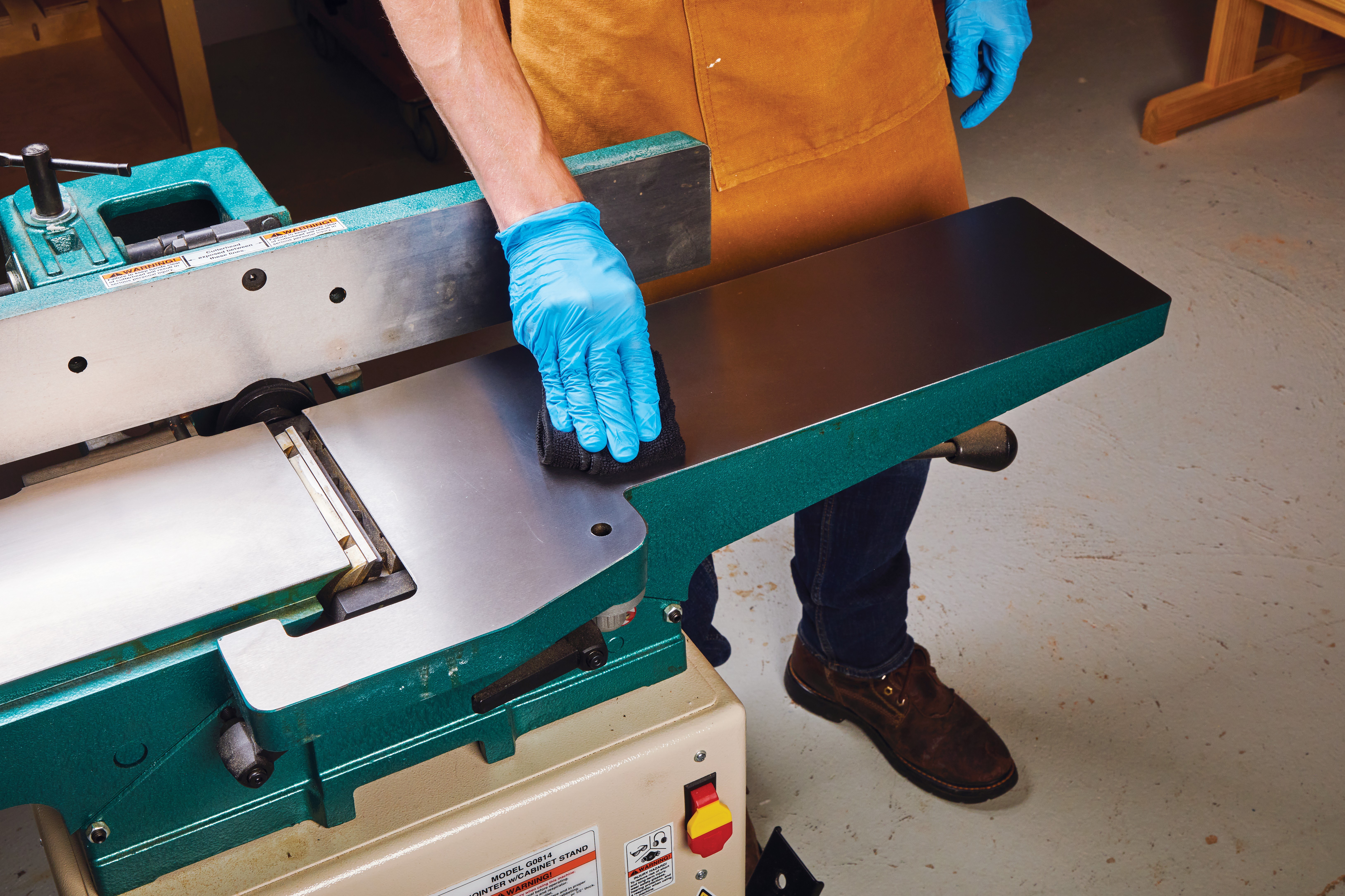 buffing work area with microfiber cloth from carbon coating kit