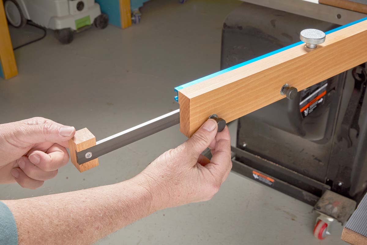 extendable stop block on cut off sled