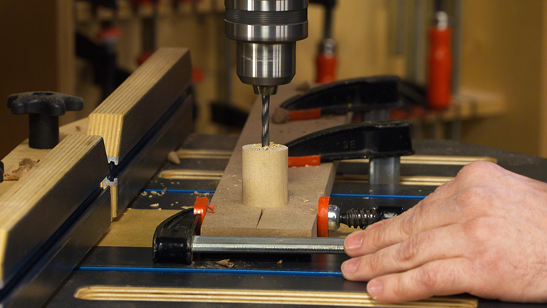 Woodworking Tip: Drilling Centered Holes in Dowels