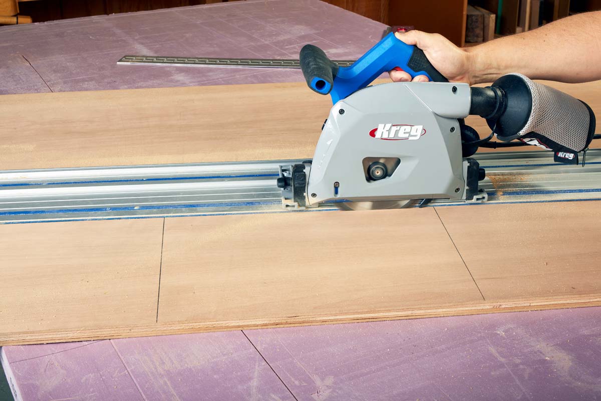 kreg track saw cutting notches with stopped cuts