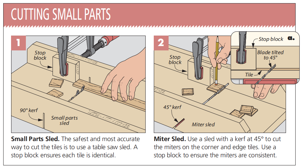 diagrams 1-2 showing how to make the individual tiles