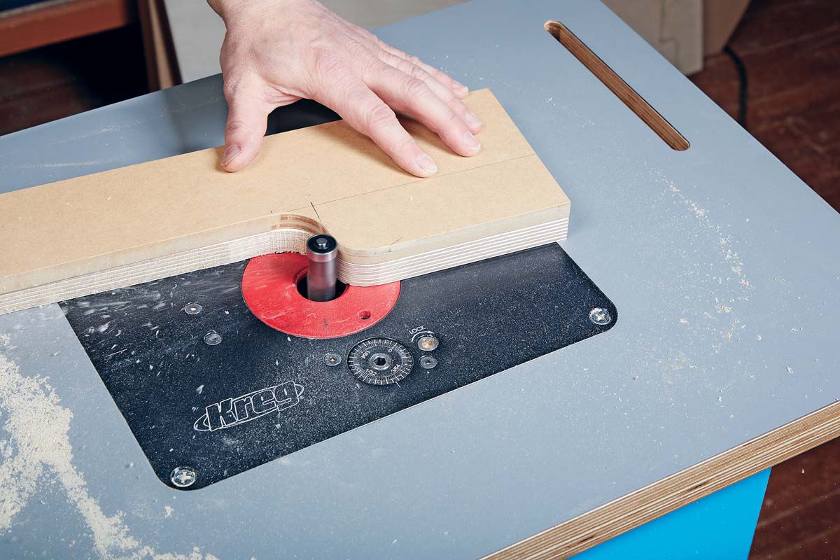 MDF template being used on router table