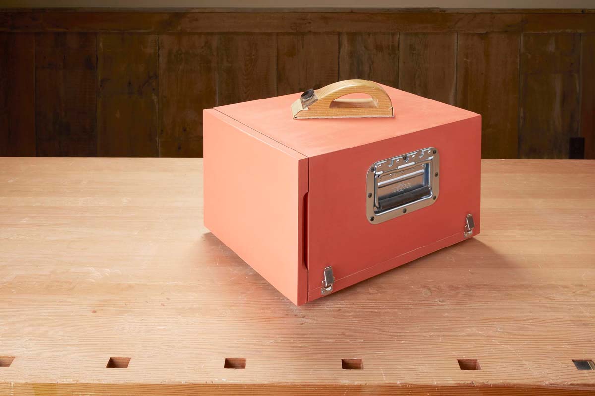 sanding block tote closed up for being put away