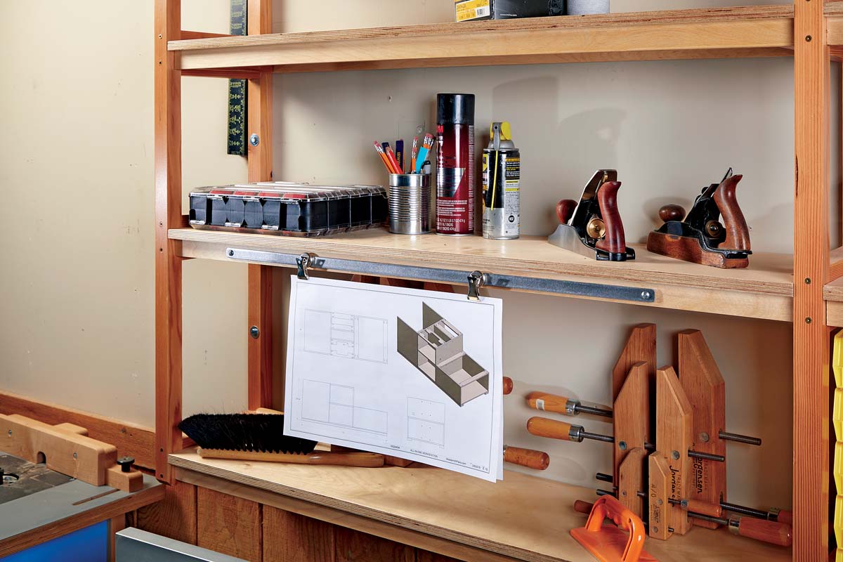 diy banding strap organizer with clips holding blueprints