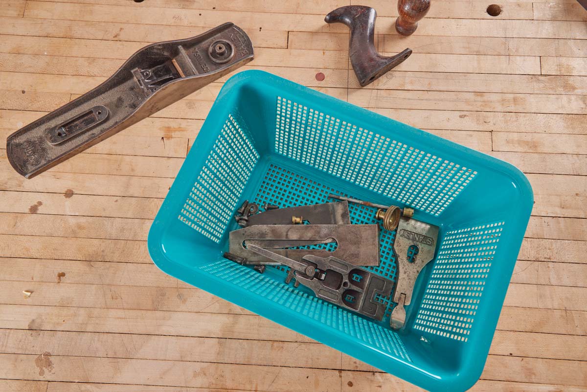 disassembled parts of plane in basket