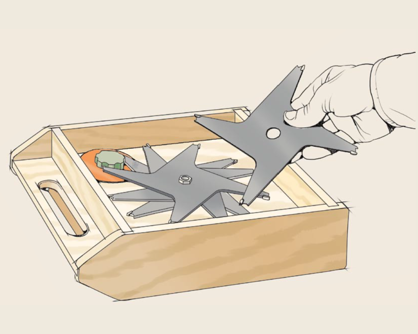 illustration of dado blade case