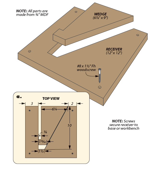 diagram of diy wedge bench stop