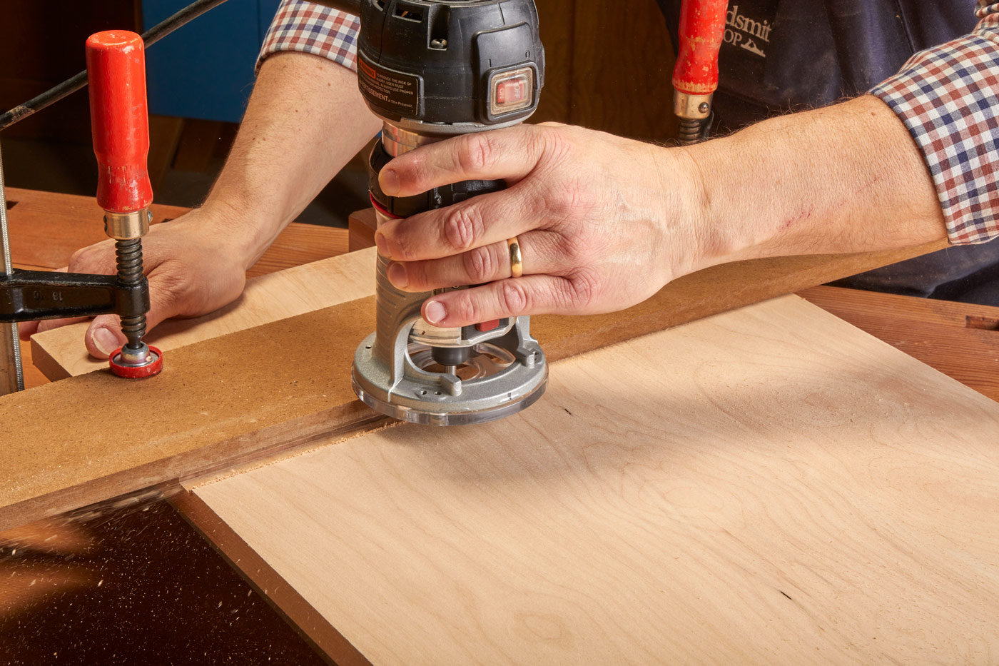 Image of mortise runnning along side of wood