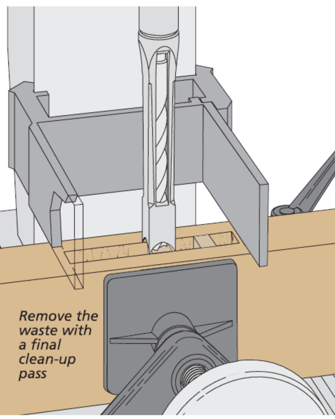 Diagram showing to make one one cut at the end