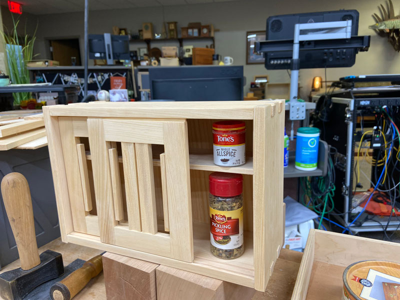 Spice cabinet open