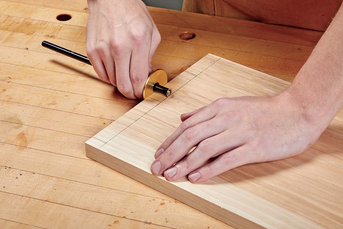 using marking gauge for dovetails