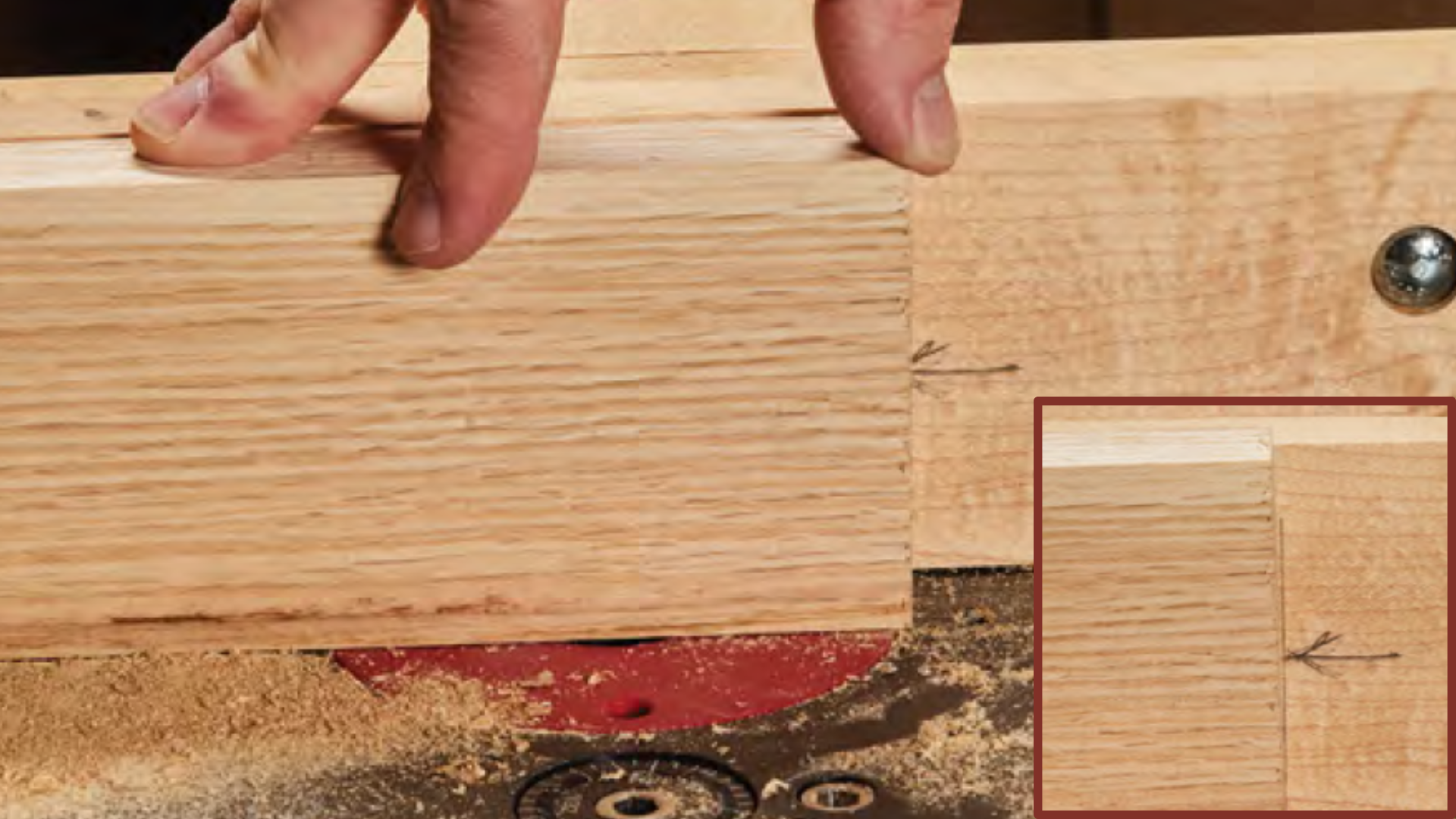 image of pencil arrow on wood to indicate when its gone, you have sanded enough