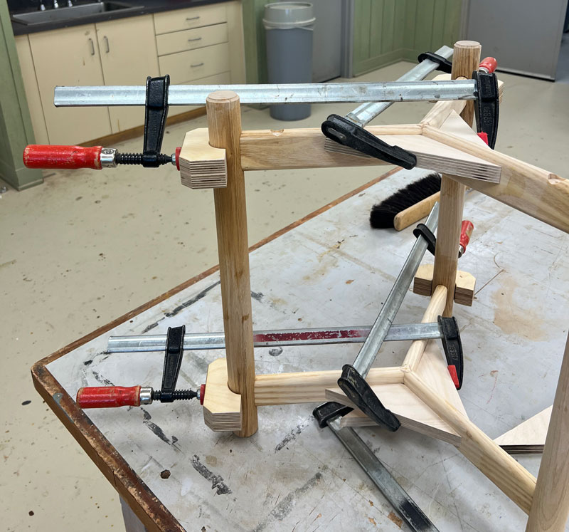 Gluing up the table base