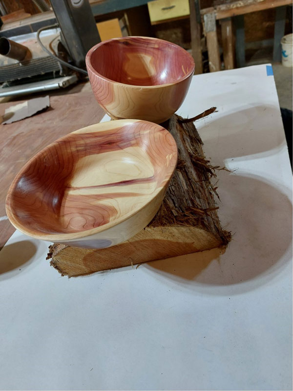 Red cedar bowls
