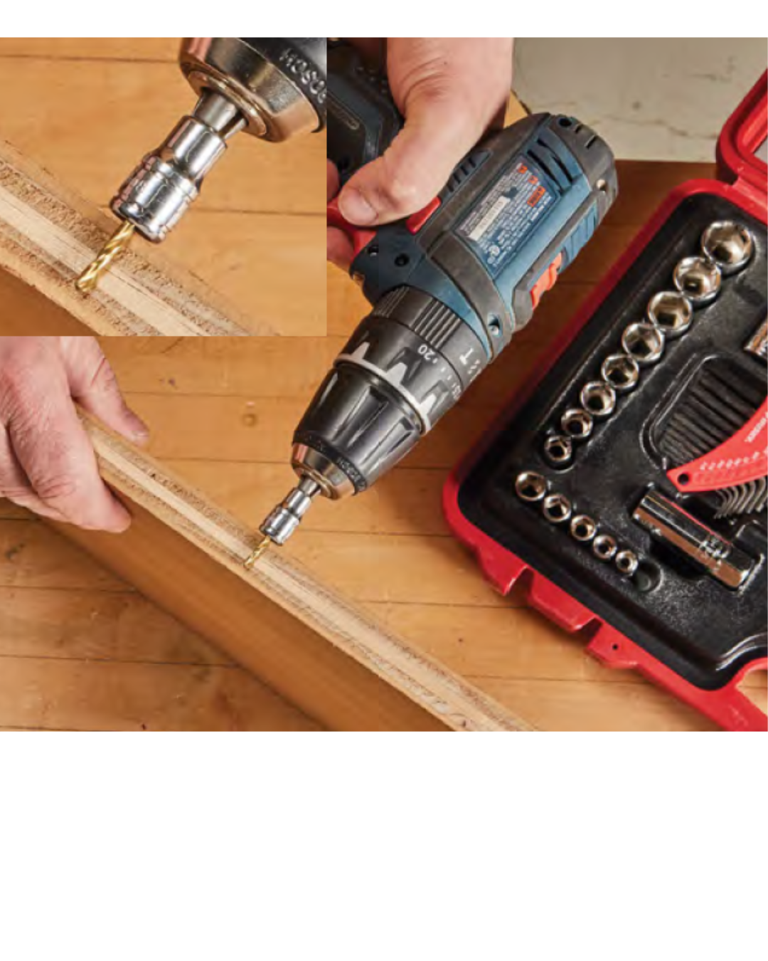 image showing how to use metal socket as a depth gauge