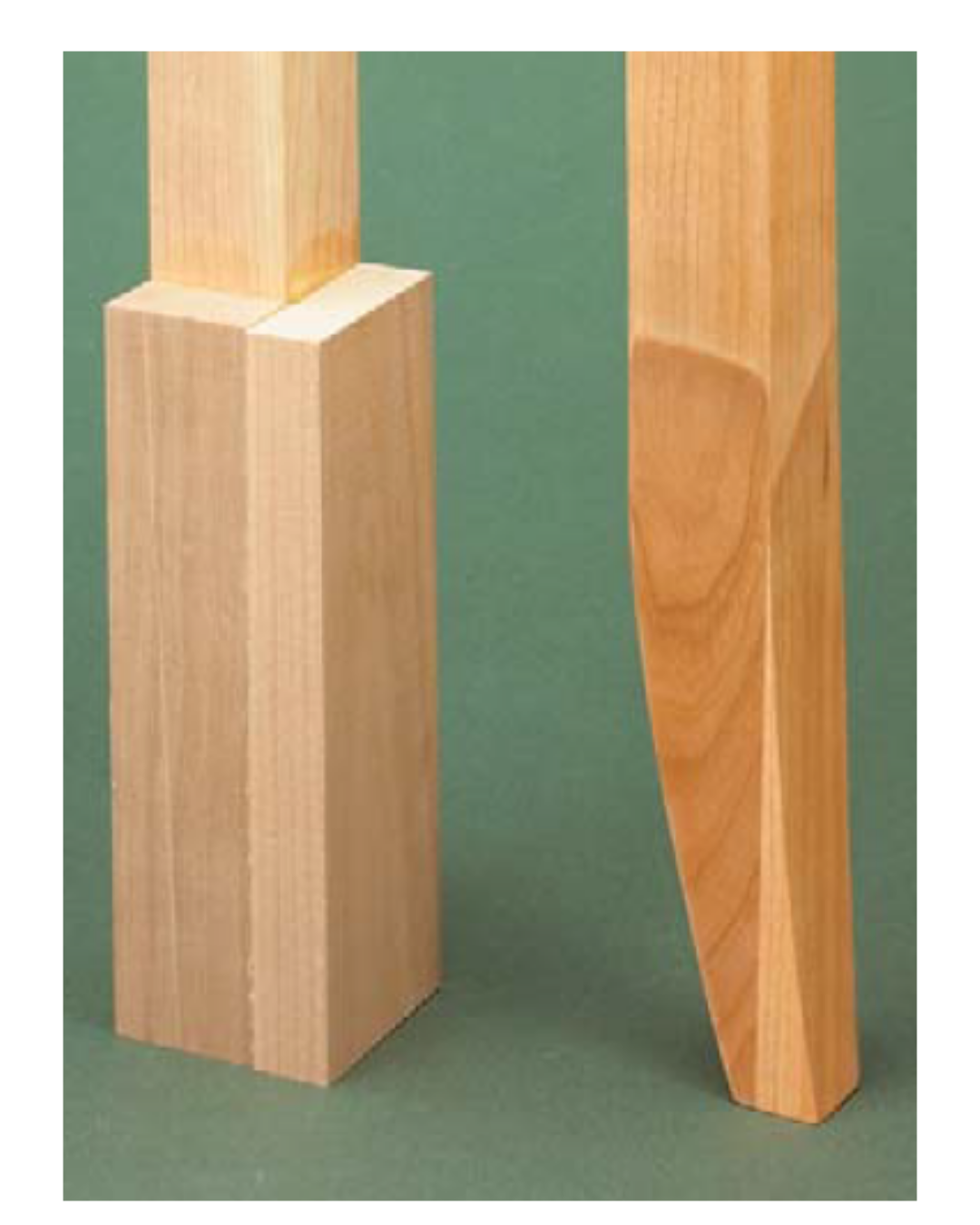 table leg with scraps onto the bottom of a square blank