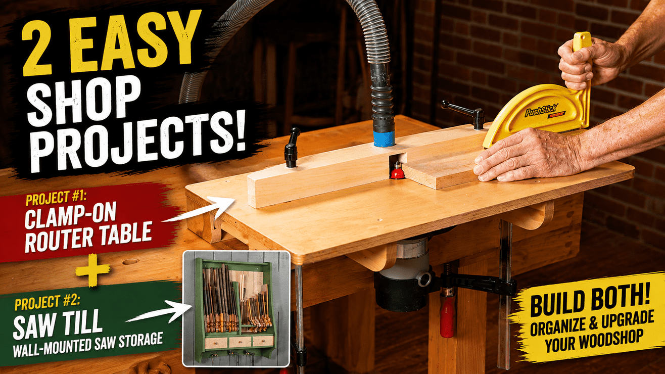 Build 2 Easy Shop Projects: Clamp-On Router Table & Saw Till