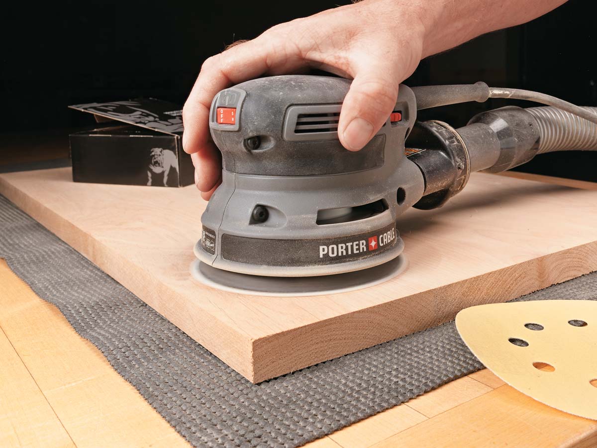 using random orbit sander with no gloves