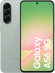 Samsung Galaxy A56 voor- en achterkant in olijfgroen