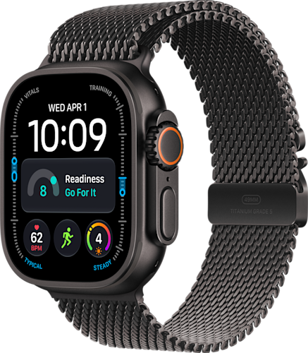 De zijkant van de Apple Watch Ultra 4