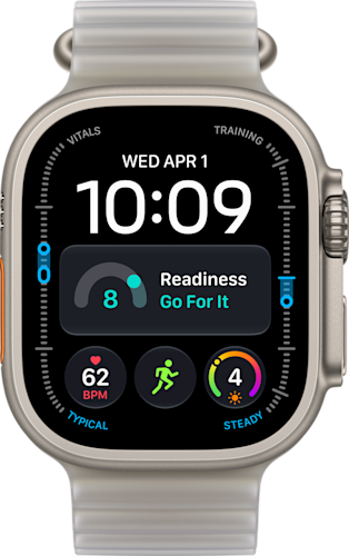 De voorkant van de Apple Watch Ultra 4